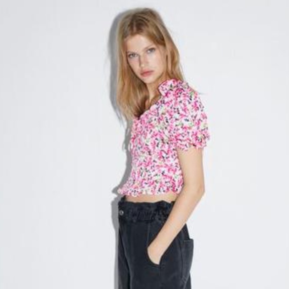 Zara floral print crop top S - Picture 15 of 16